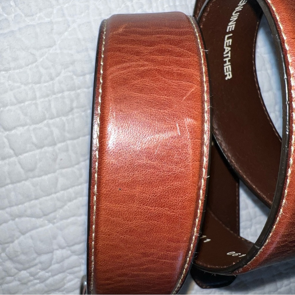 FOSSIL Woodrow Dark Brown Genuine Leather Belt Mens NWT Sz 40 - Picture 7 of 11